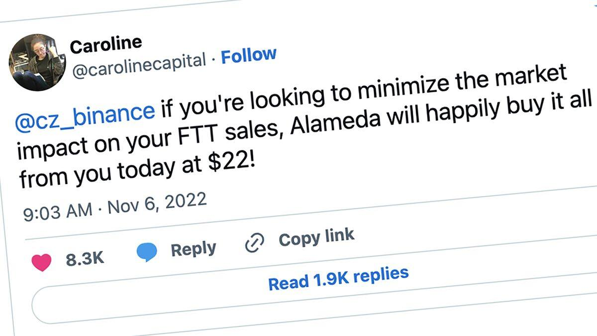 Caroline đăng tweet nói sẽ đỡ ở giá 22$