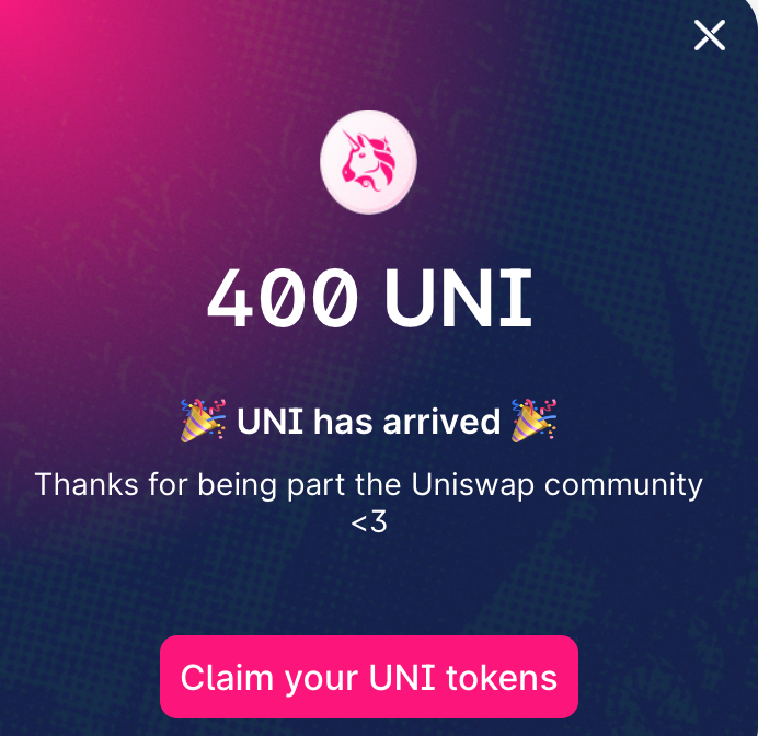 Uniswap ($UNI) - Airdrop 1000$ đầu tiên
