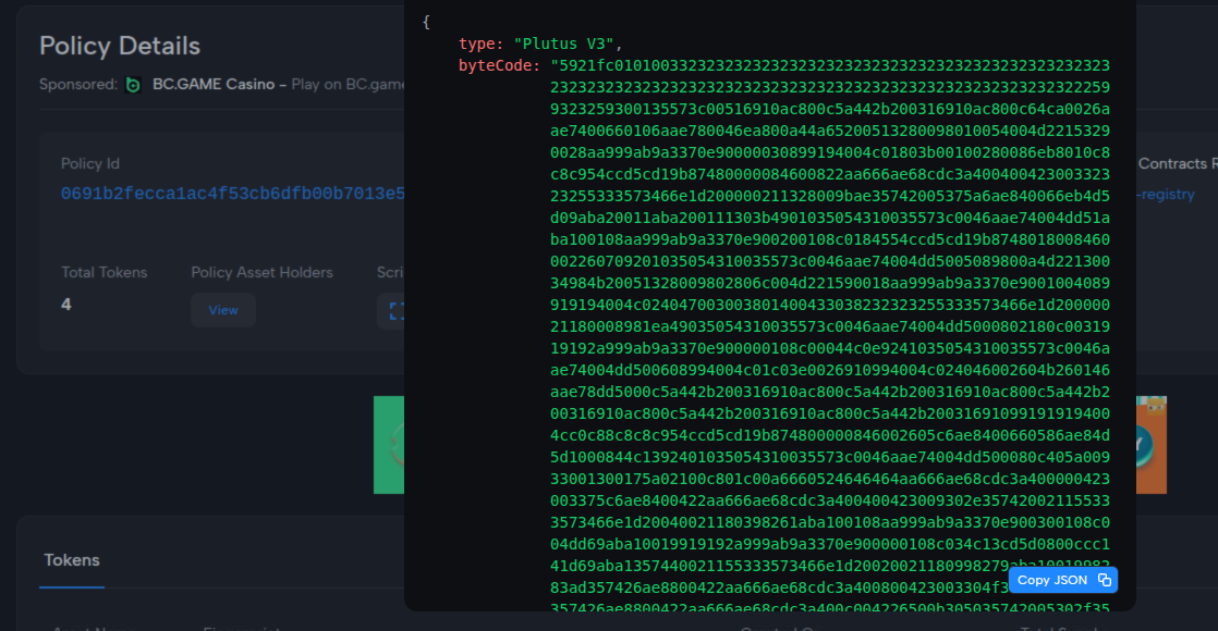 Thông tin Script của một Token