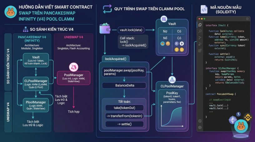 Hướng dẫn viết smart contract thực hiện tính toán và hoán đổi trực tiếp trên pool của PancakeSwap Infinity