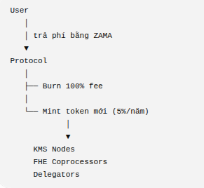 Tokenomics của Zama được thiết kế theo mô hình Burn-and-Mint