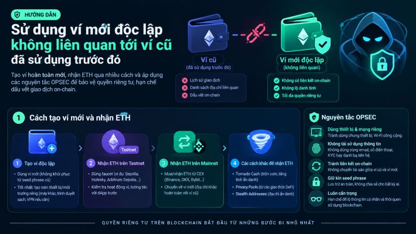 Hướng dẫn sử dụng ví mới độc lập, không liên quan tới ví cũ đã sử dụng trước đó